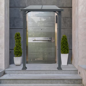 Bonnlo Auvent Porte D'Entrée 100x80cm Transparent - Marquise Protection Pluie Et Soleil