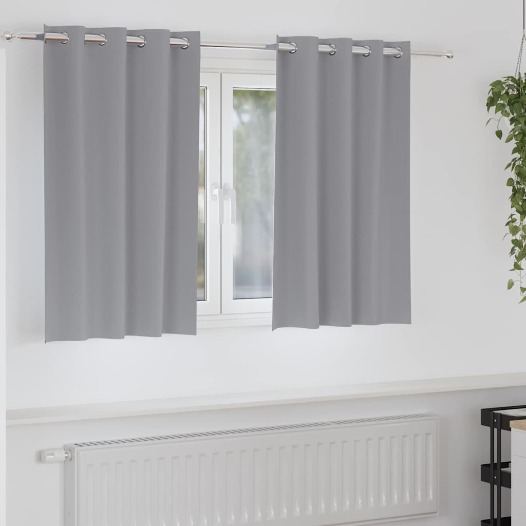 Firany blackout z kółkami 2 pcs Jasnoszary 140 x 140 cm vidaXL