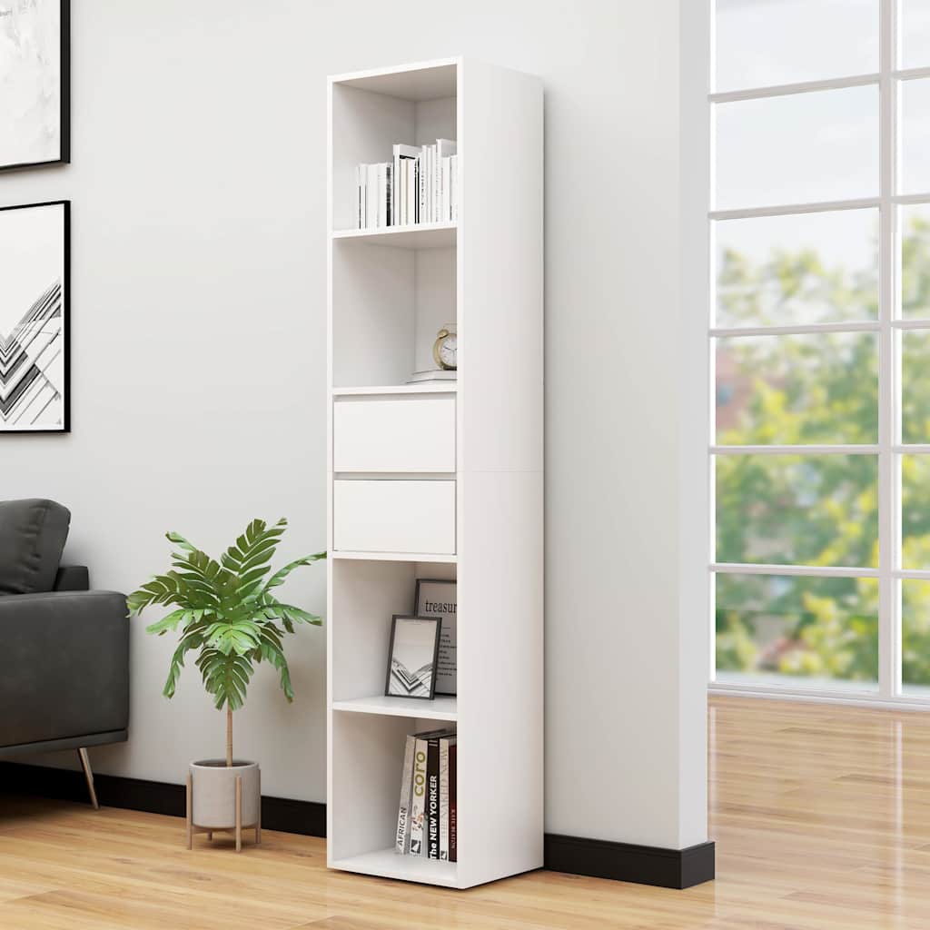 Estantería, Librería librería madera contrachapada blanco 36x30x171 cm - 3