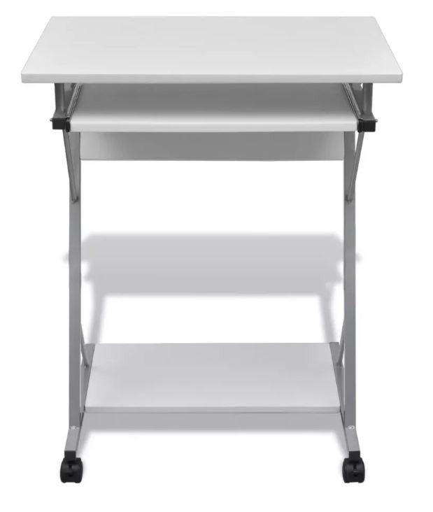 Bureau informatique bois blanc métal Sirya 60 cm - 2