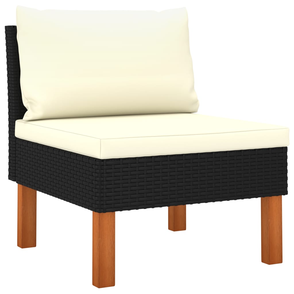 Maison Exclusive - Set Divani da Giardino 10 pz con Cuscini in Polyrattan Nero - 6