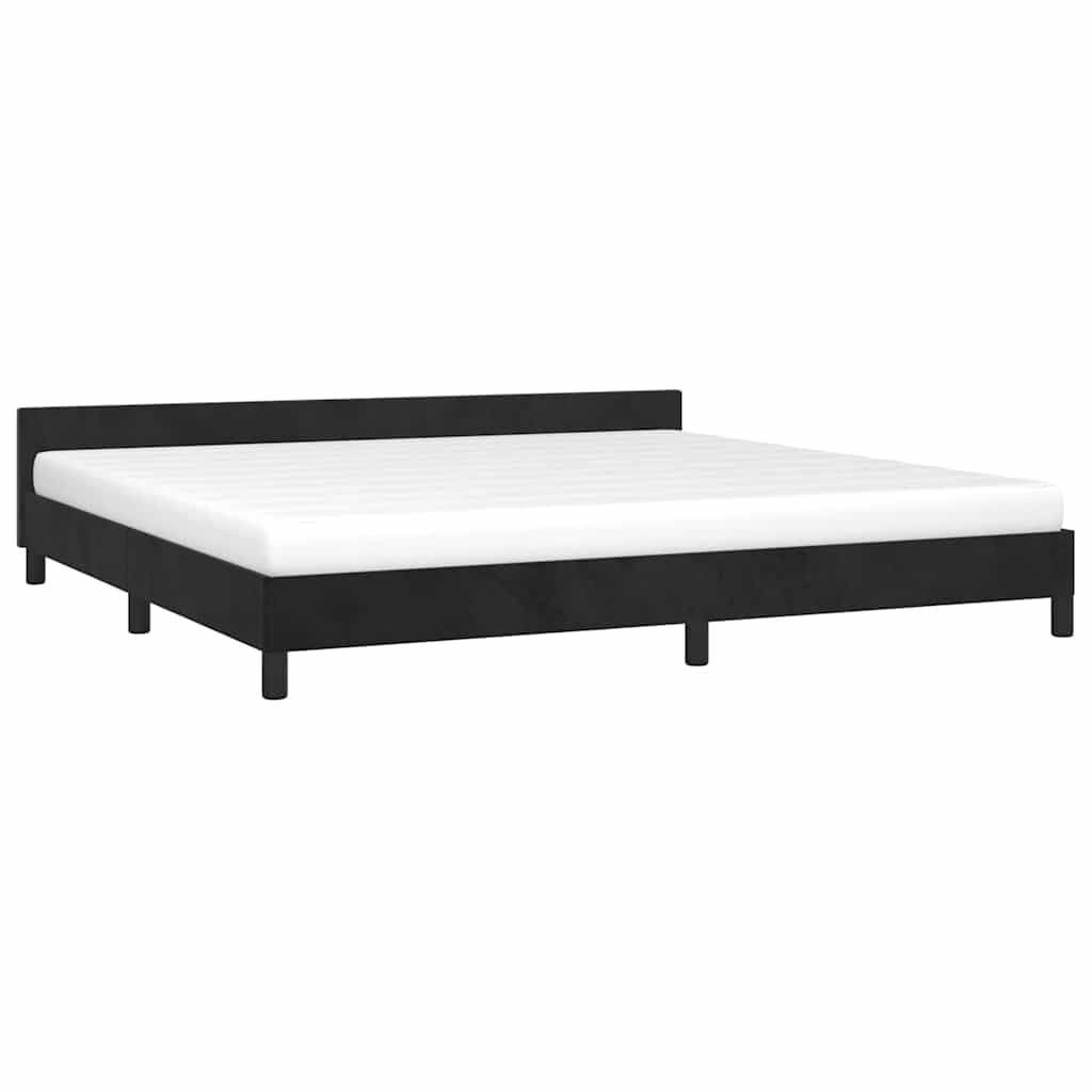 Cadre de lit sans matelas noir 200 x 200 cm en velours - 3