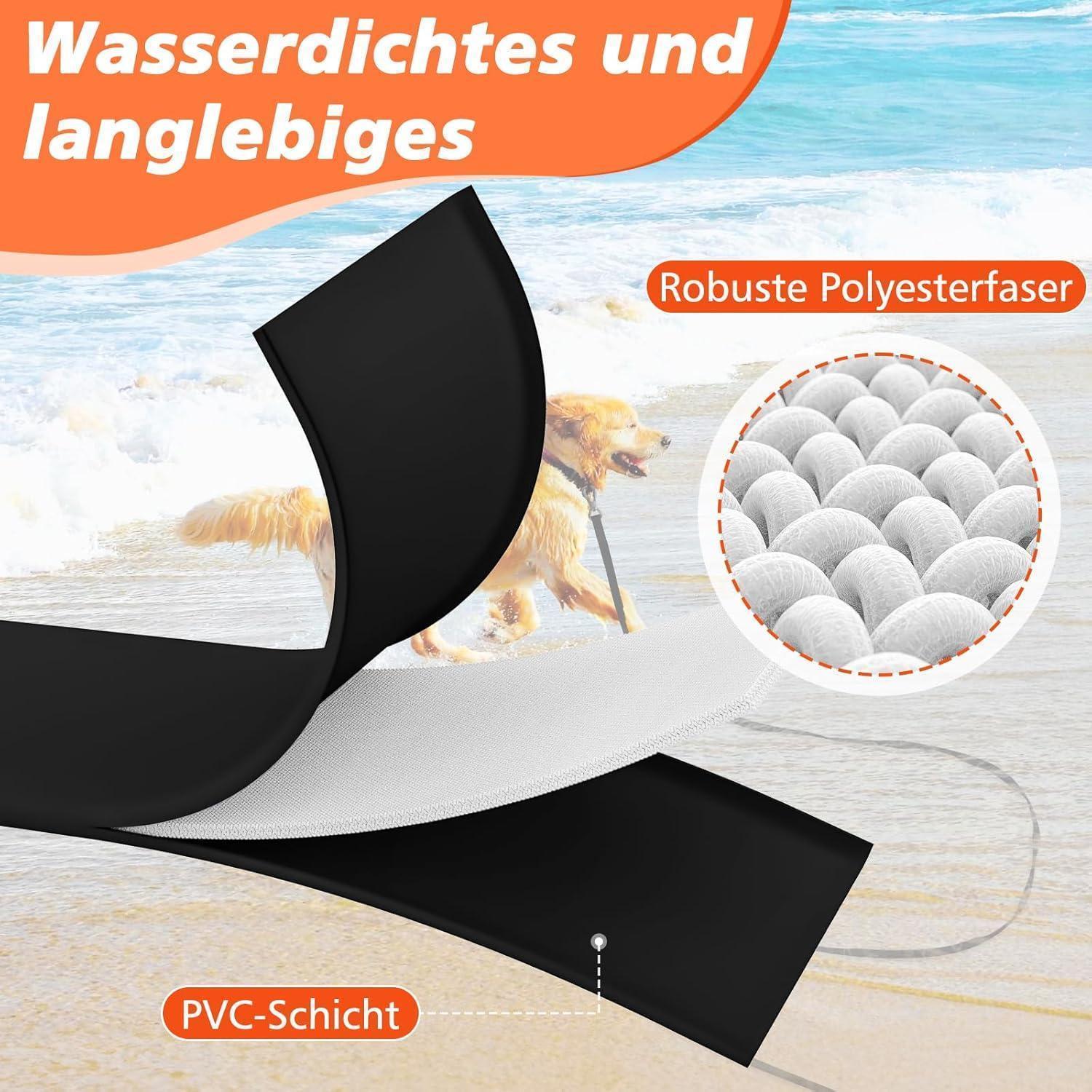 Longe chien imperméable 20m PVC/polyester mousqueton verrouillable noir ...