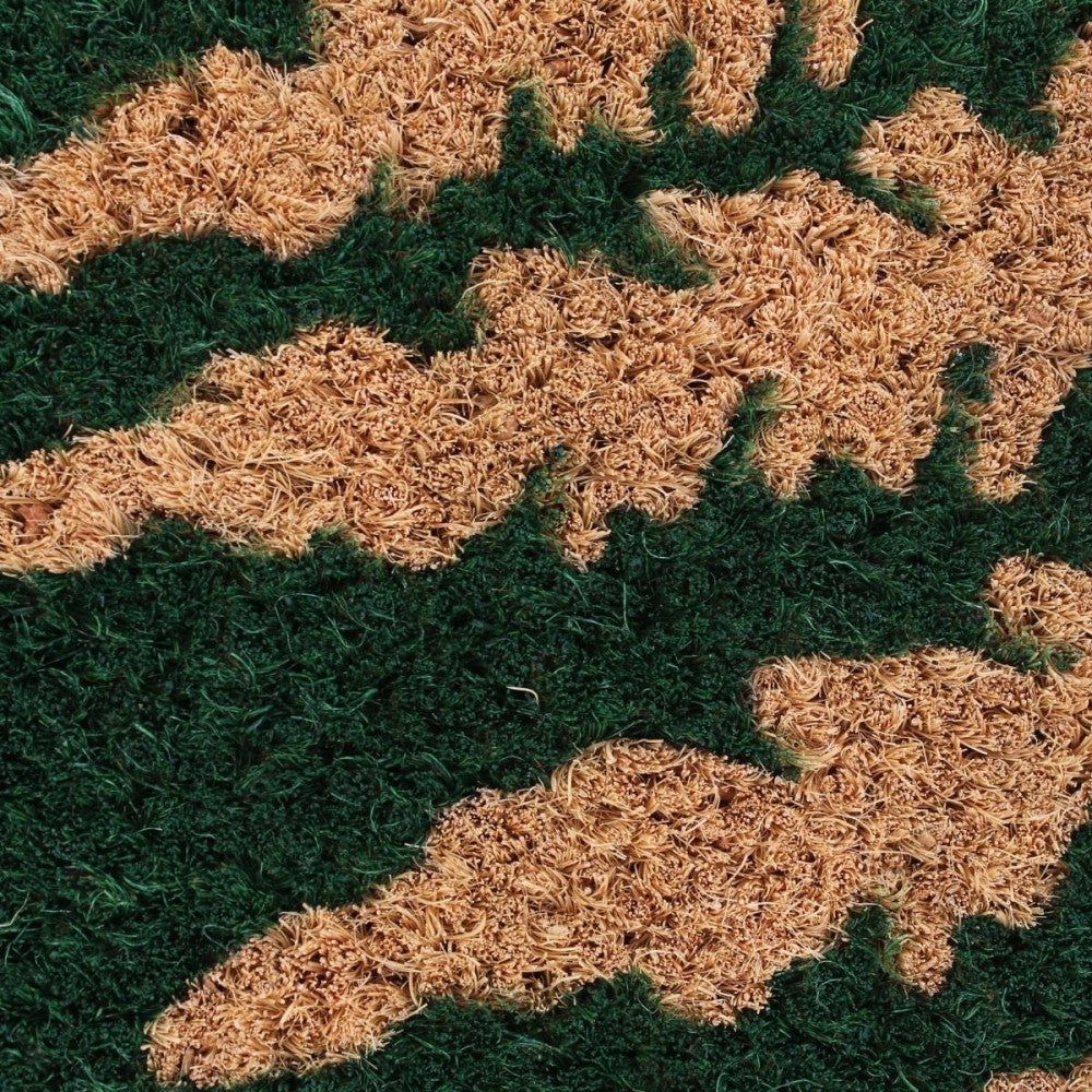 Paillasson de marche coco imprimé fougères vert 25x75cm - Ornami - 4