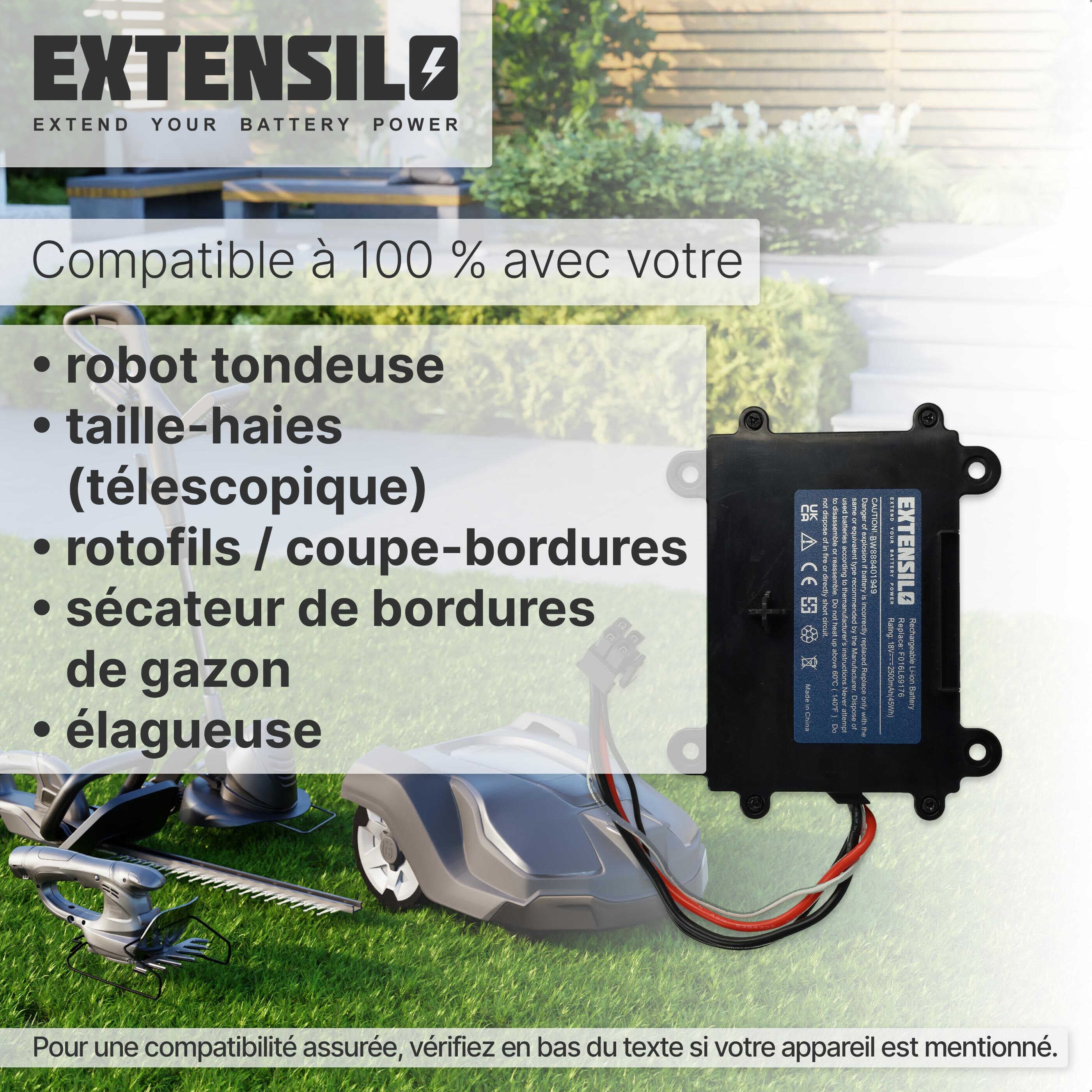Batterie 18V 3000mAh Pour Bosch Indego 350/400/700/S+ - Compatible F016104898