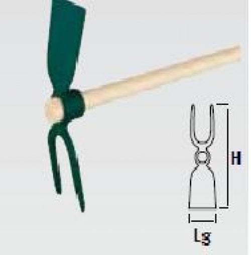 Serfouette forgée - panne et fourche 35 cm