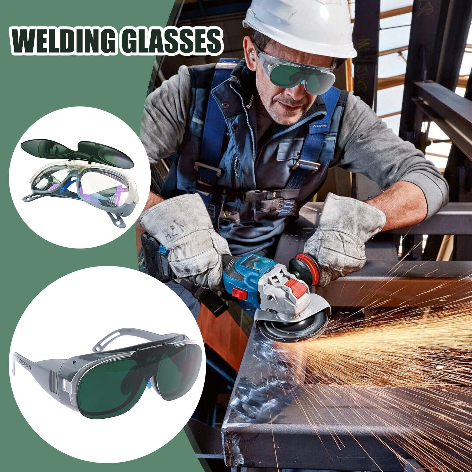 Lunettes de protection soudage brasage lunettes de sécurité anti-reflet lentille d'arc enveloppantes pour travail du métal - 3
