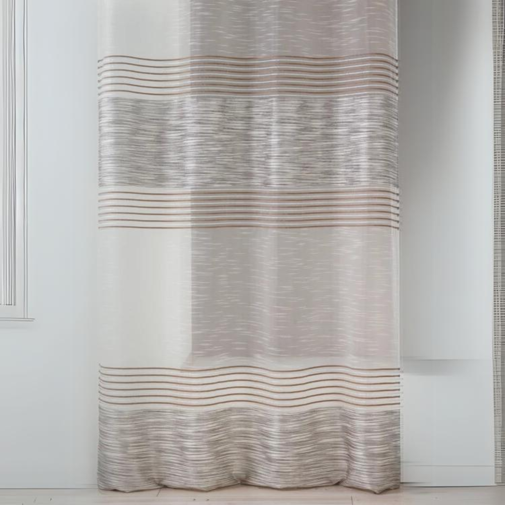 Rideau Enfant à Pompons - Blanc Et Rose - 140x240 Cm - Polyester - Oeillets Métal - Déco Chambre Fille