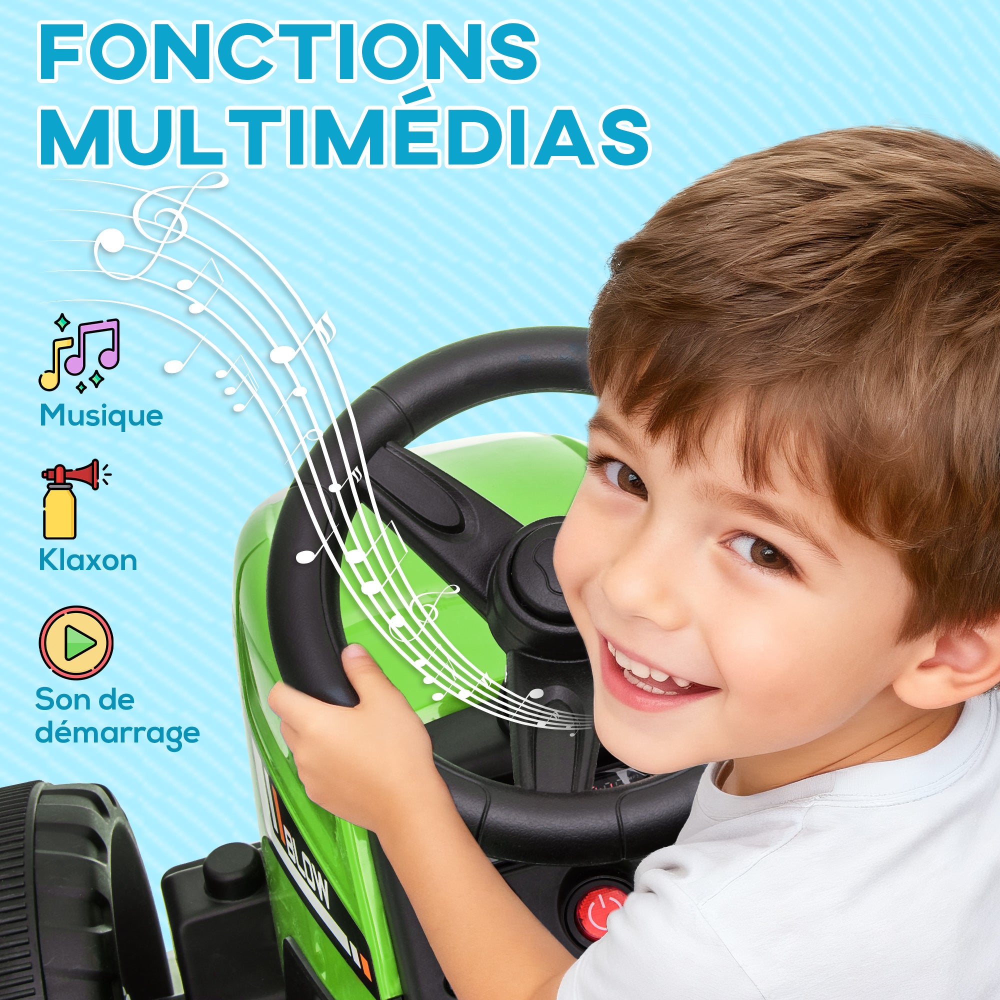 Tracteur électrique enfant PP HOMCOM - 6