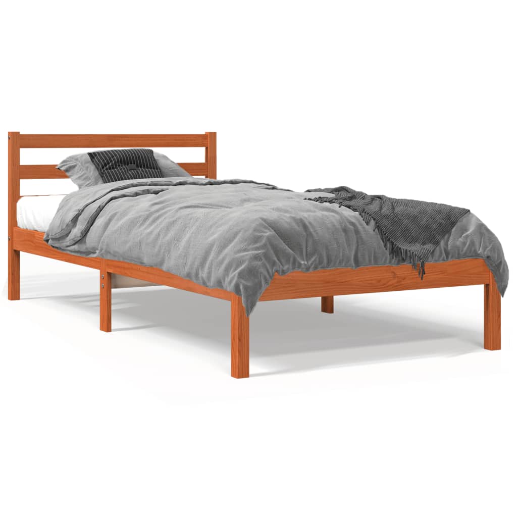 Łóżko Drewniane Rama Łóżka Sofa Brązowe Do Sypialni Pokoju 90x190 cm
