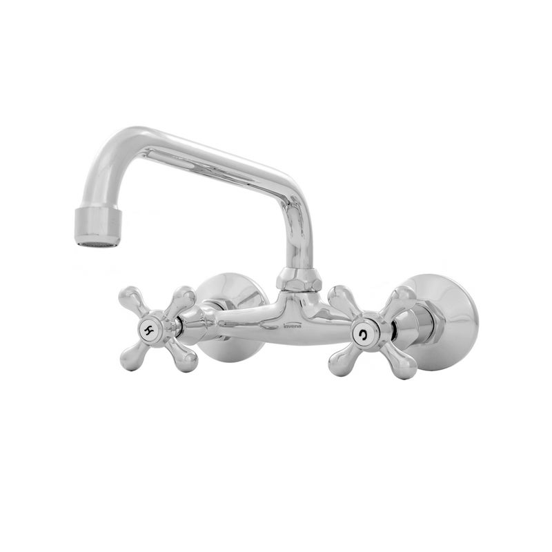 Bateria Kuchenna Ścienna Kran Retro 200 mm Invena Roma Chrom z Wylewką U