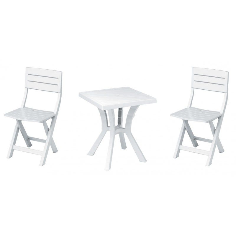 Lot de 2 chaises longues + table pliable Lot de 2 chaises longues + table pliable