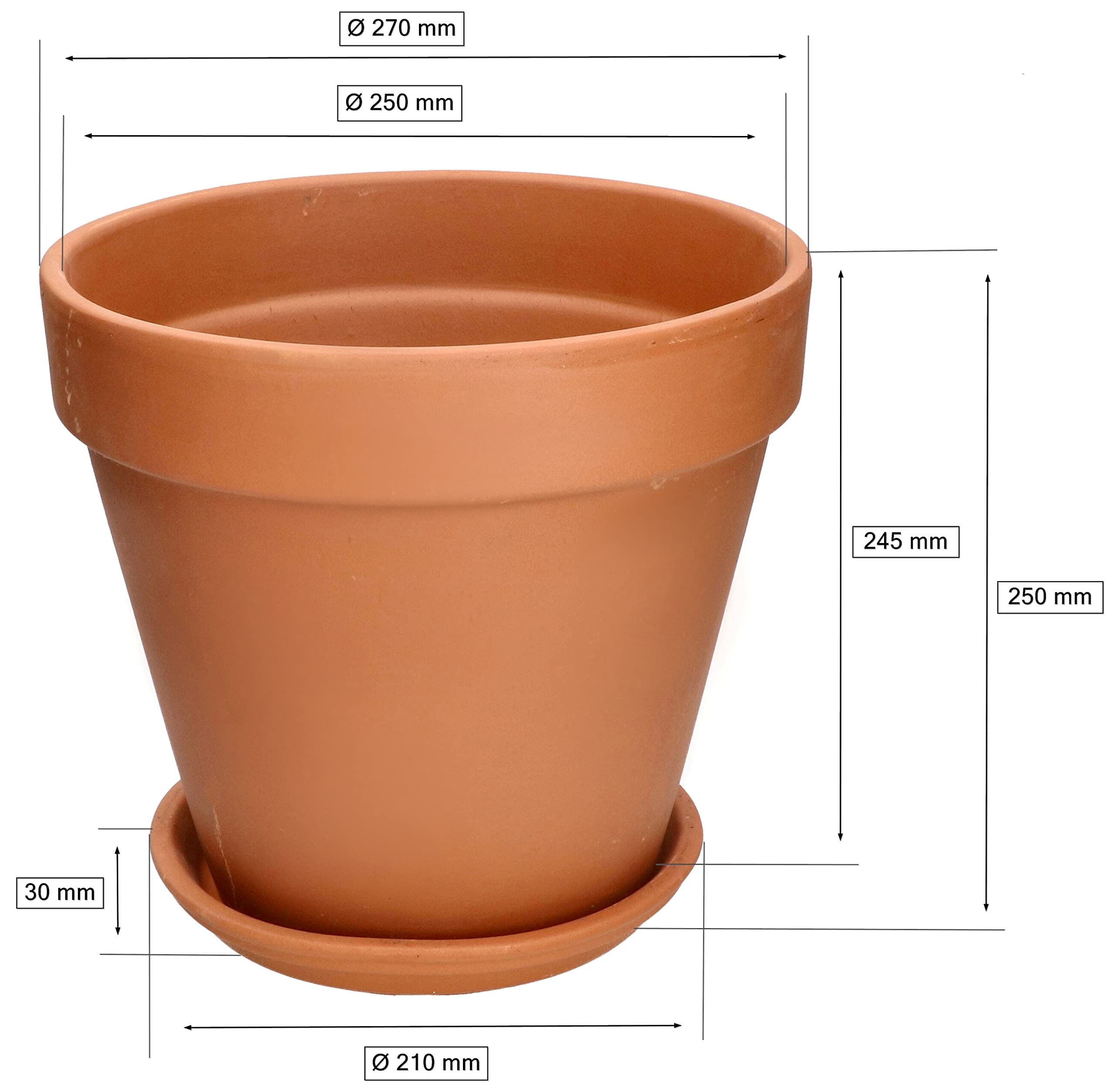 vaso in terracotta diametro 26xh23 cm rio basalt