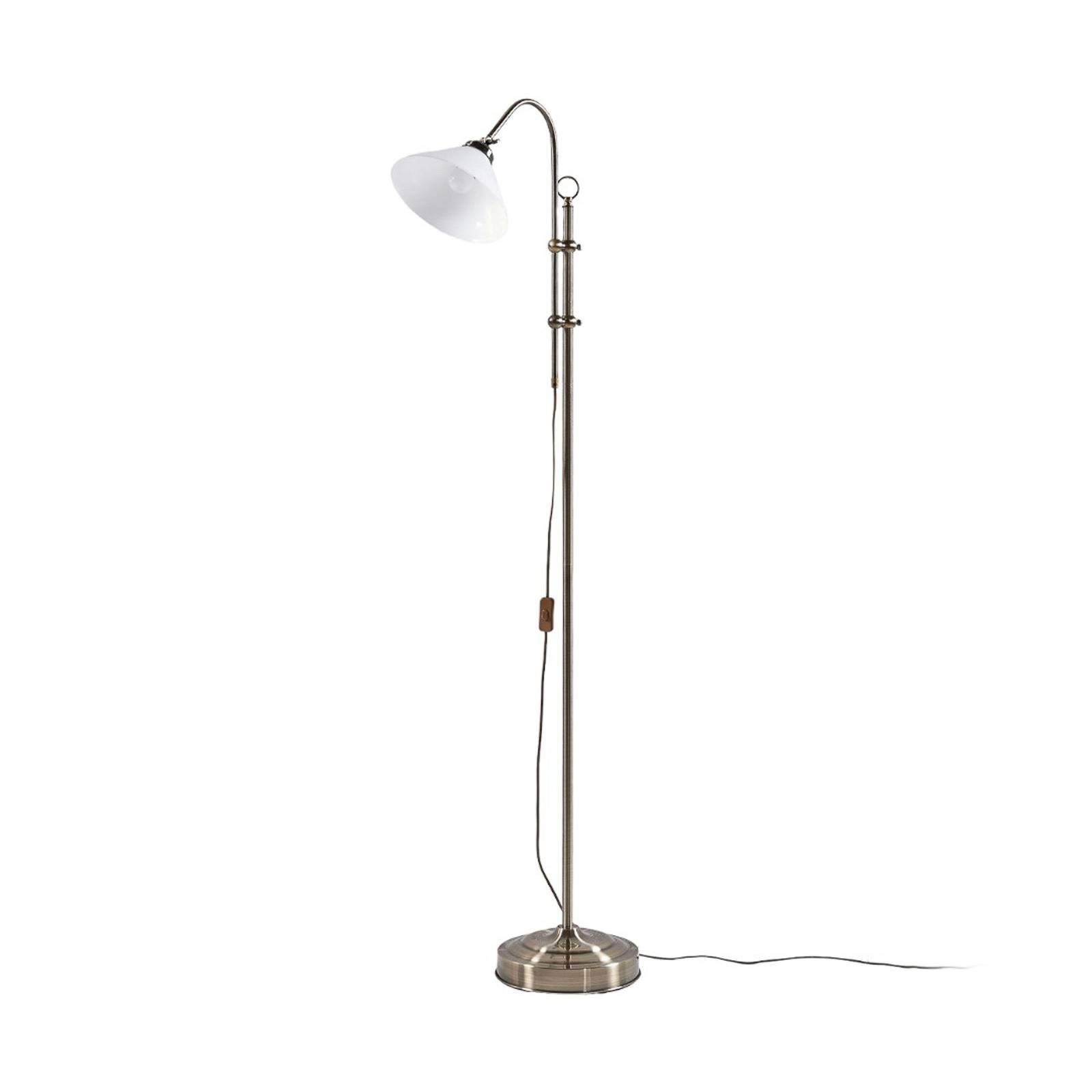 Lampe sur pied Lindby Otis, laiton vieilli, verre, 170 cm, E27 ...
