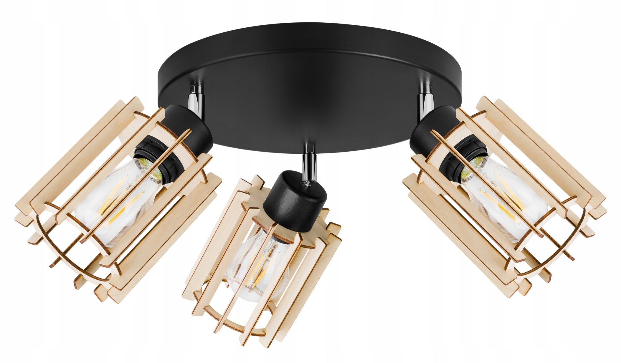 Lampa sufitowa wisząca Timber classic 3xE27 abażur prostokątny drewniany Light Home LH