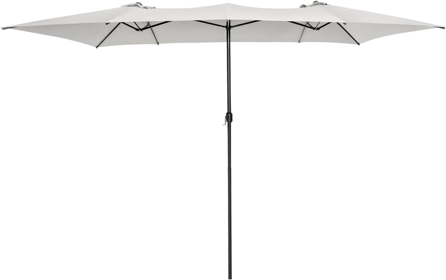Podwójny Parasol Ogrodowy 430 x 260 cm – Prostokątny Parasol z 10 Metalowymi Żebrami, Ochroną UV, bez Podstawy, Beżowy