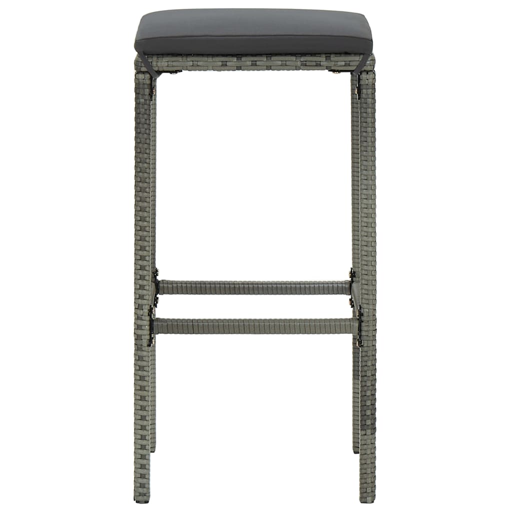 Maison Exclusive - Set da Bar da Giardino 7 pz con Cuscini in Polyrattan Grigio - 6