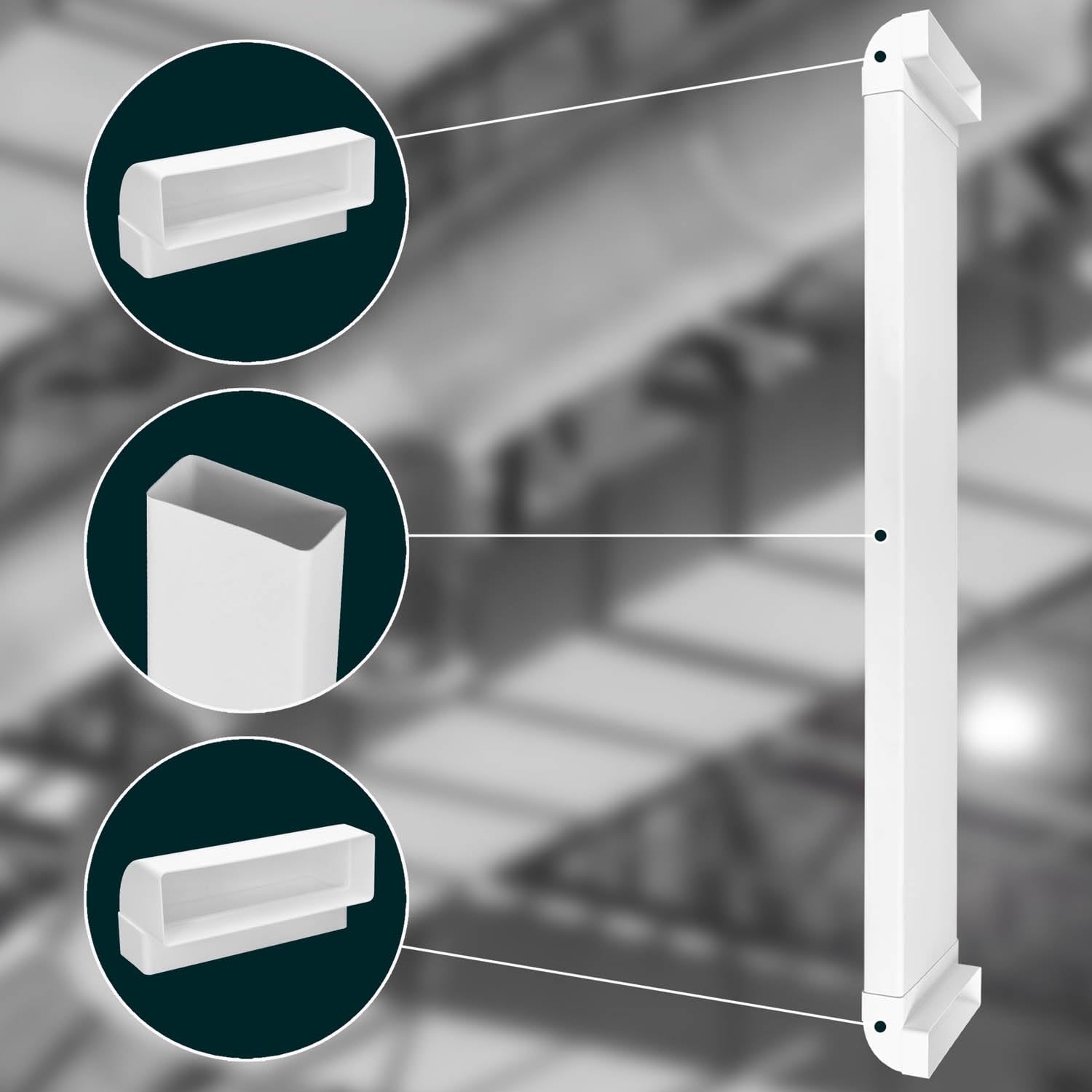 Cache Cable - Goulotte Passe Cable - PVC - 204 x 60 mm - 163 cm - Blanc - Mural - Goulotte Electrique - Cache Fil Electrique - Installat KOTARBAU - 4