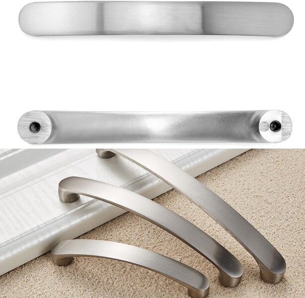 Set de 4 mânere pentru sertare, uși și bucătărie din aluminiu periat, 128 mm 4buc