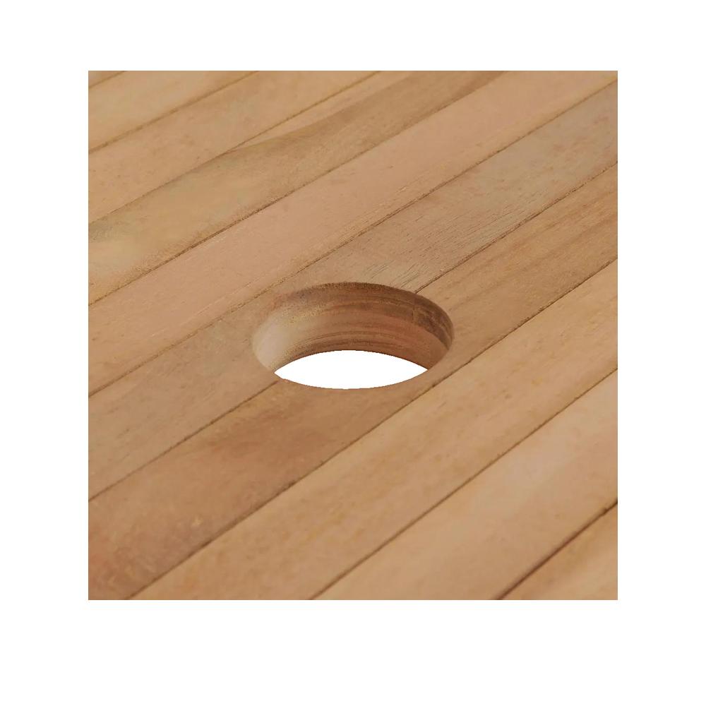 Table de jardin extensible rectangulaire en Bois Marron - 2
