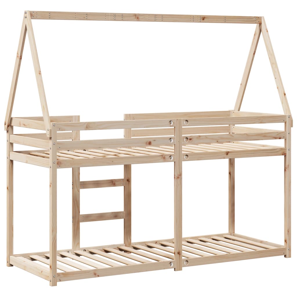 Lit superposé avec toit 75x190 cm bois de pin massif - 6