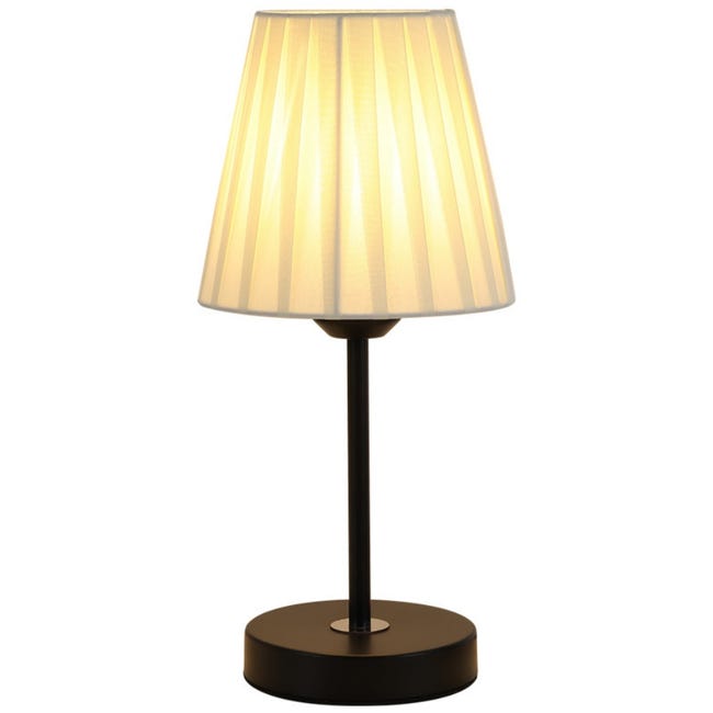 Lampka stołowa materiałowa, lampka nocna, lampka nocna, światło trójkolorowe, szerokość 16 cm, wysokość 30 cm, kolor czarny