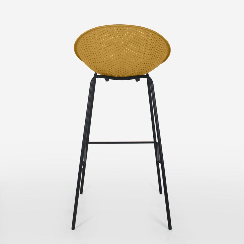 Sgabello alto design moderno per cucina bar ristorante h73cm Flaund - Giallo - 6