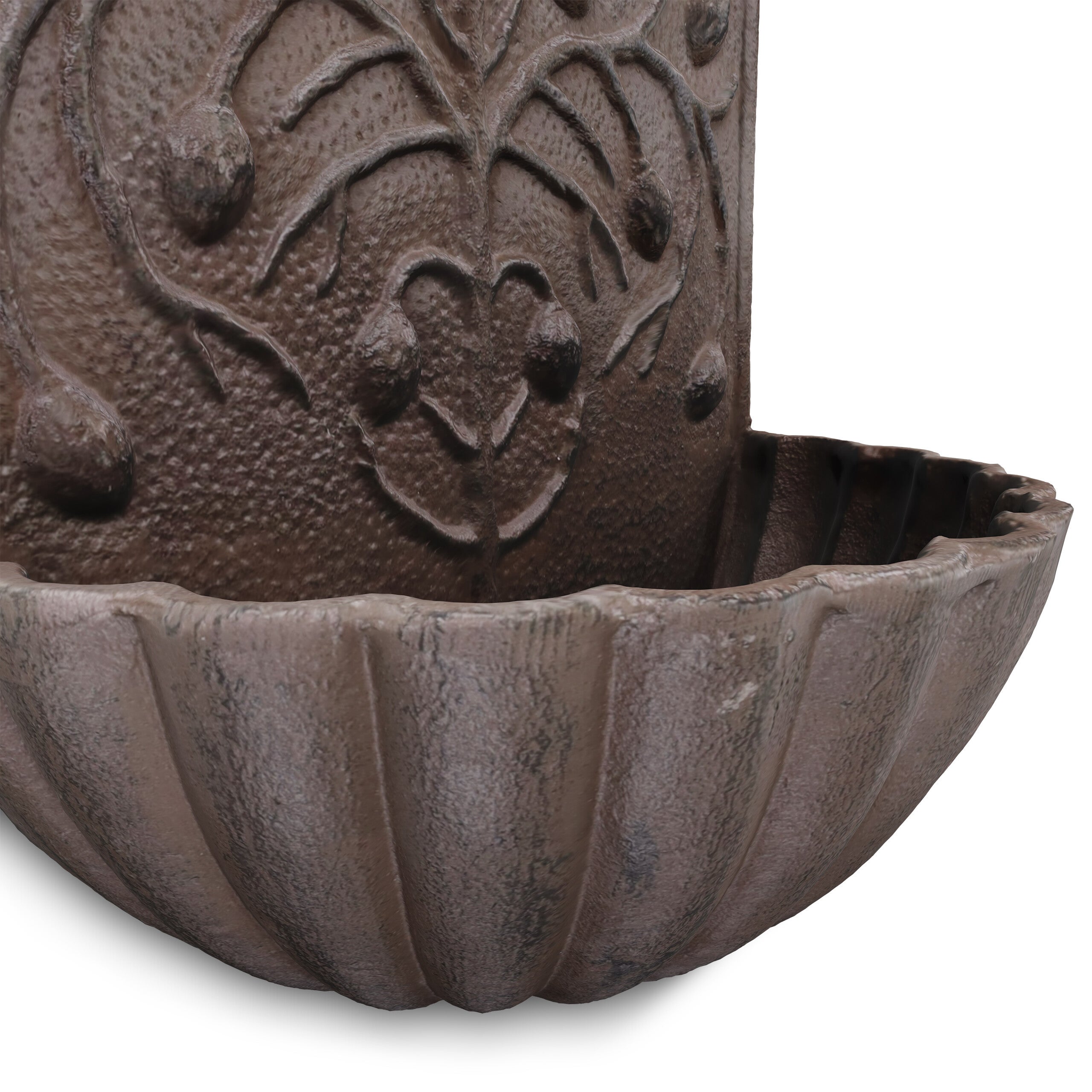Fontaine extérieure de jardin, robinet, fonte de fer, design antique, H x L x P : 40 x 24 x 15 cm, marron, Relaxdays - 6