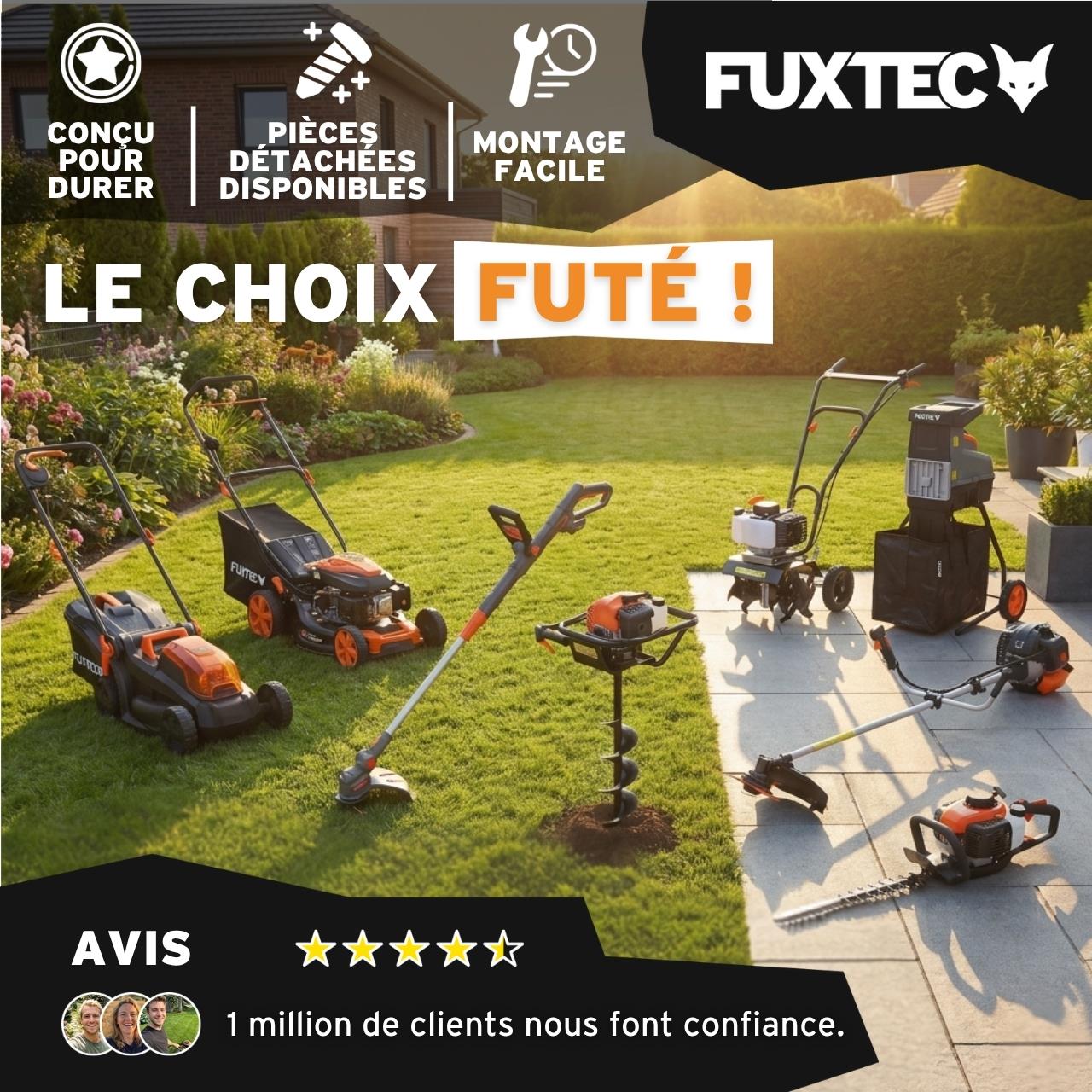Tondeuse gazon batterie 40V (2X20V) - FUXTEC FX-E1RM20 - largeur 33cm 2 batteries Li-Ion 2Ah, double chargeur 2,4A, bac 35L - 5