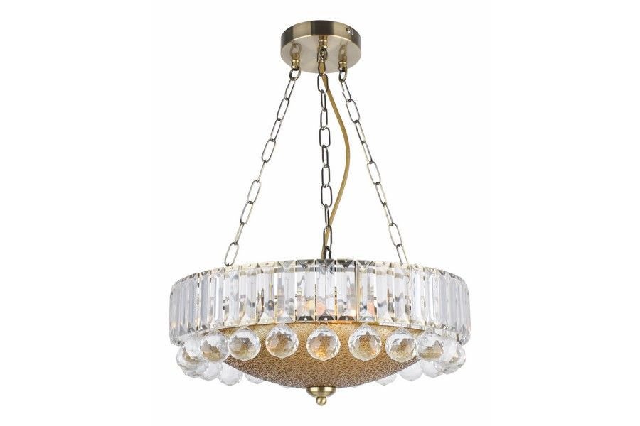 Lampa wisząca Irsina patyna 3xE27x60W glamour wym: 90 x 40 x 40 cm szkło Reality