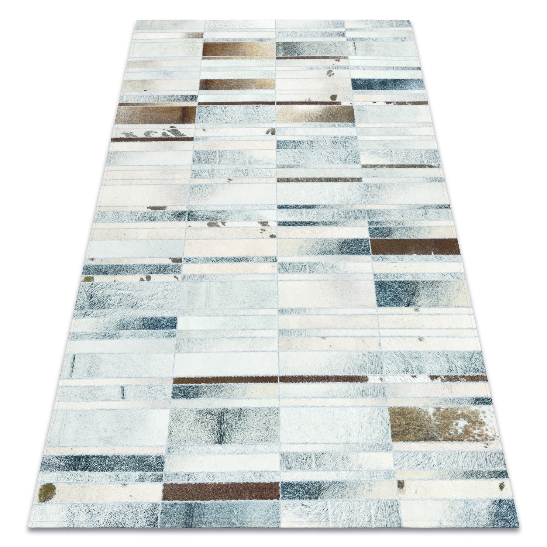 Dywan PATCHWORK 21717 beż - Skóra bydlęca, Deski 160x230 cm