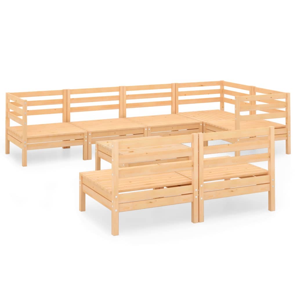 Salon bas de jardin en Bois Marron 8 personnes - 2
