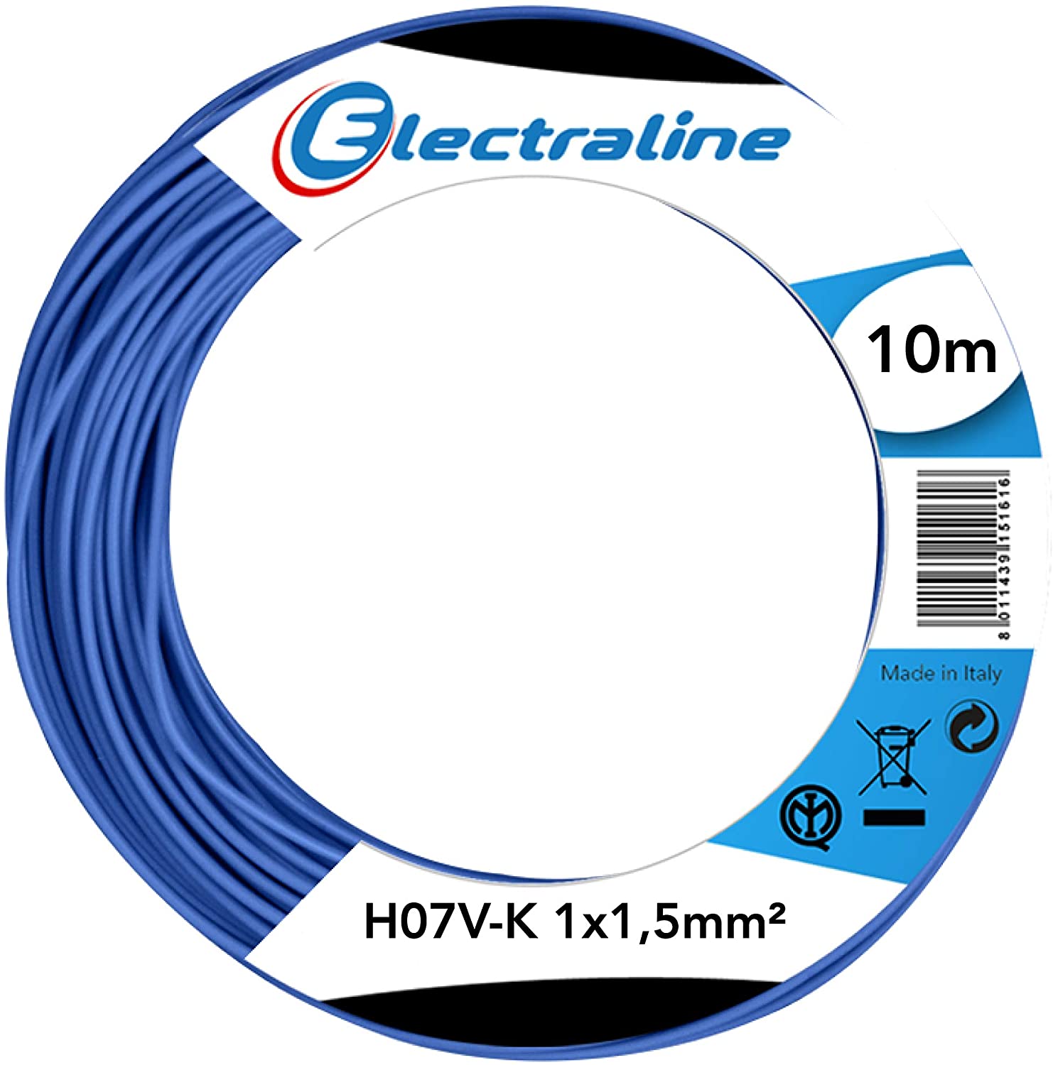 PVC Aderleitung flexibel H07V-K 1x10 mm² blau günstig online kaufen PVC Aderleitung flexibel H07V-K 1x10 mm² blau günstig online kaufen