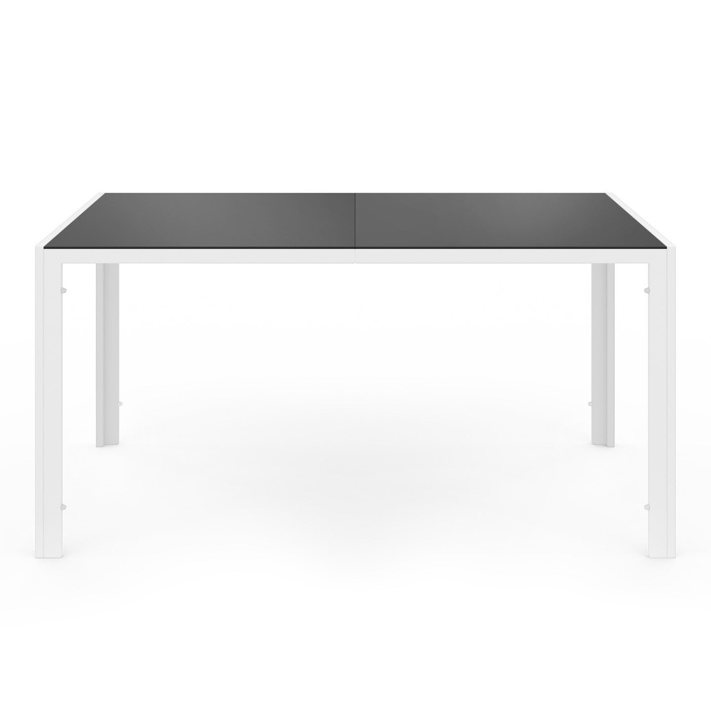 Salon de jardin MADRID table 150 CM et 6 chaises empilables blanc et gris - 3