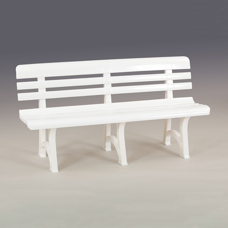 Banc d'extérieur en plastique 150 X H 77 cm Blanc Olimpia Bica - 4
