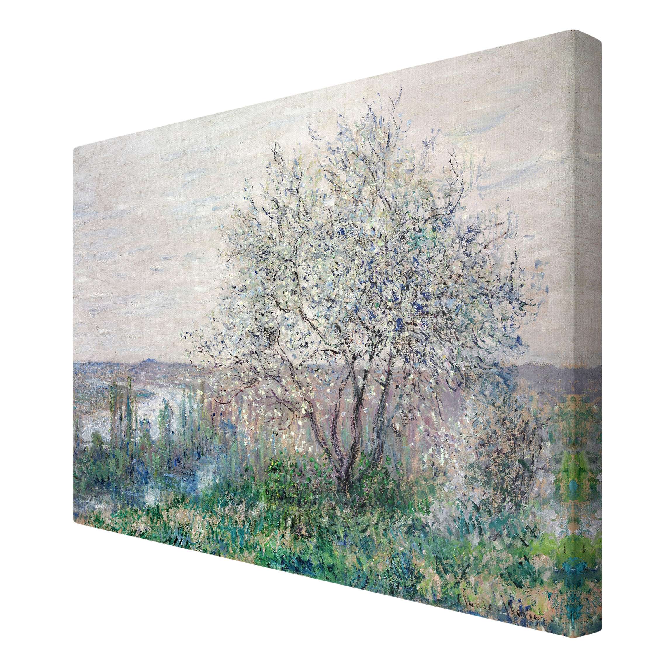 Impression sur toile tableau sur toile châssis beige Claude Monet arbres peinture 77 cuisine chambre à coucher salon couloir 90 x 60 cm - 6