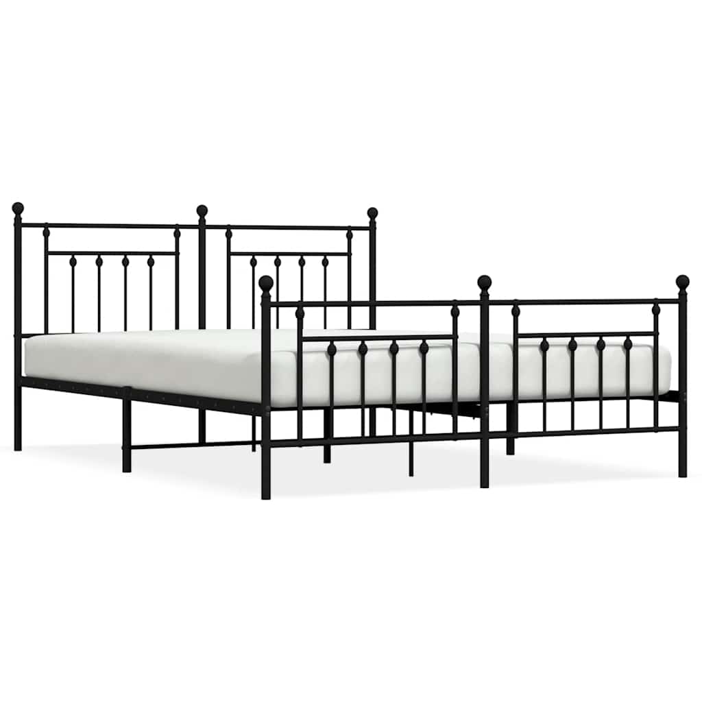 Łóżko Metalowe Czarne Rama Łóżka Ze Stelażem Do Sypialni Pokoju 183x213