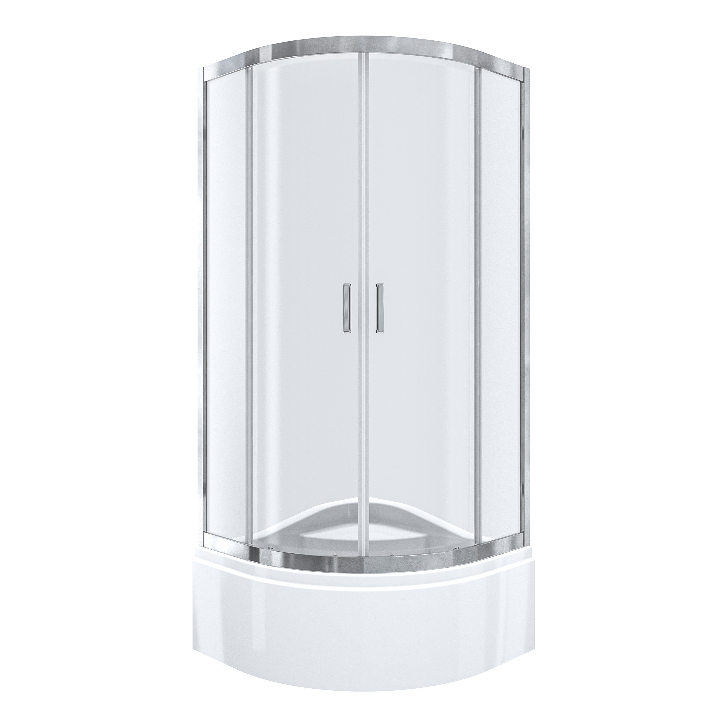 Kabina prysznicowa NAMELESS Durasan 80x80 chrom półokrągła z wysokim brodzikiem zestaw 1szt.