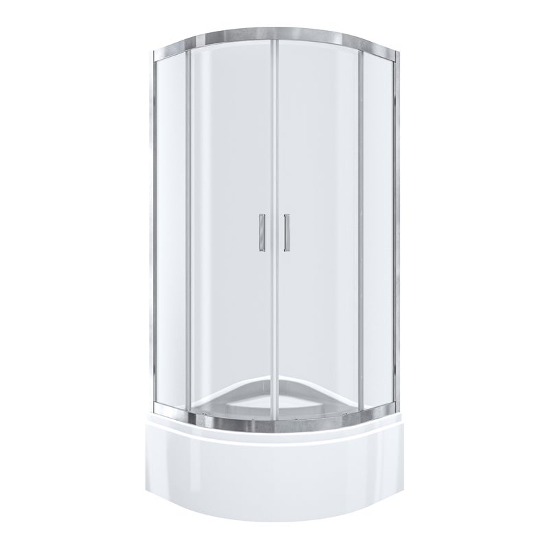 Kabina prysznicowa NAMELESS Durasan 80x80 chrom półokrągła z wysokim brodzikiem zestaw 1szt.