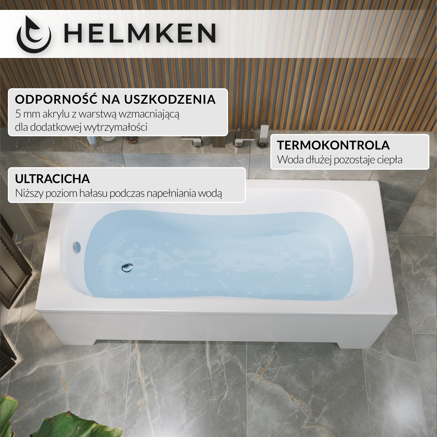 Wanna akrylowa Helmken Edelva 160 х 70 / 23094004