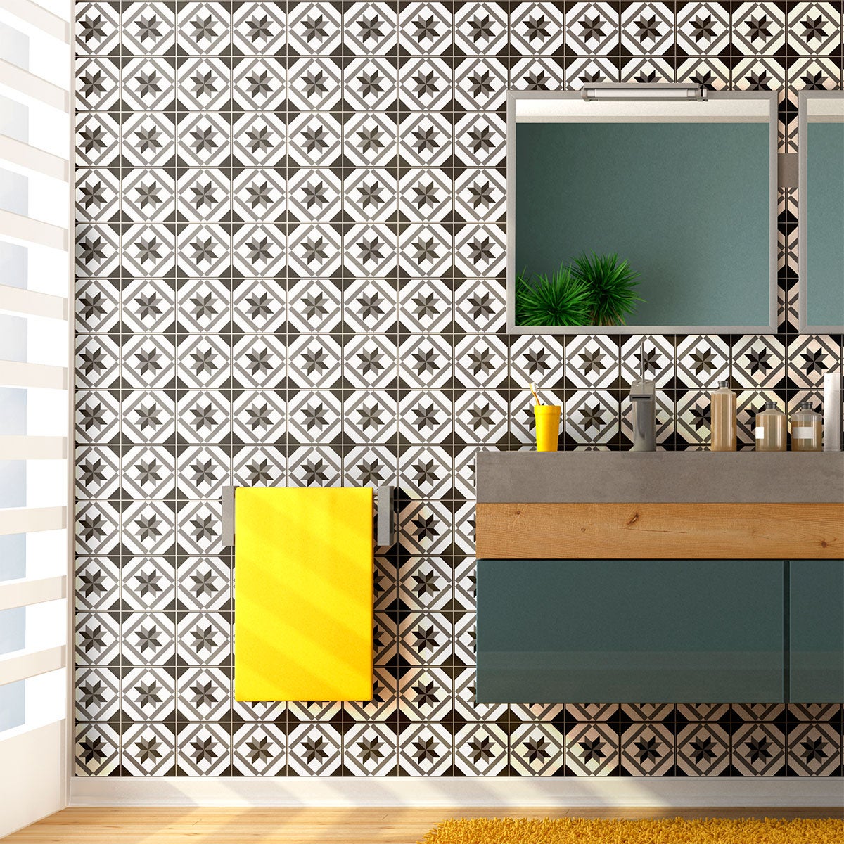 60 vinilo baldosas azulejos zaira - adhesivo de pared - revestimiento sticker mural decorativo - 60stickers15x15cm