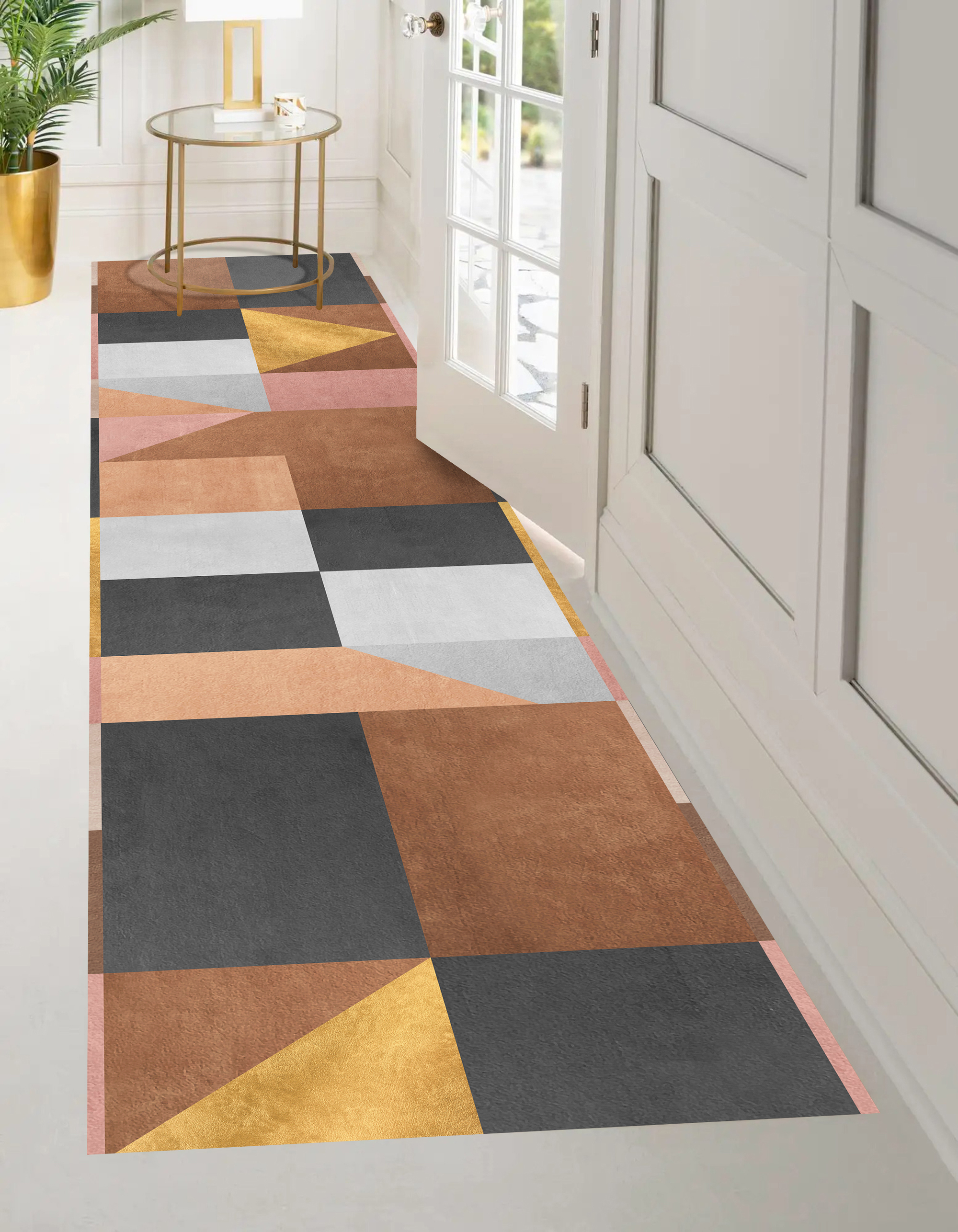 Alfombra de vinilo zermatt 66x180 cm - pvc antideslizante, vinilica para cocina o salón, lavable, estilo moderno