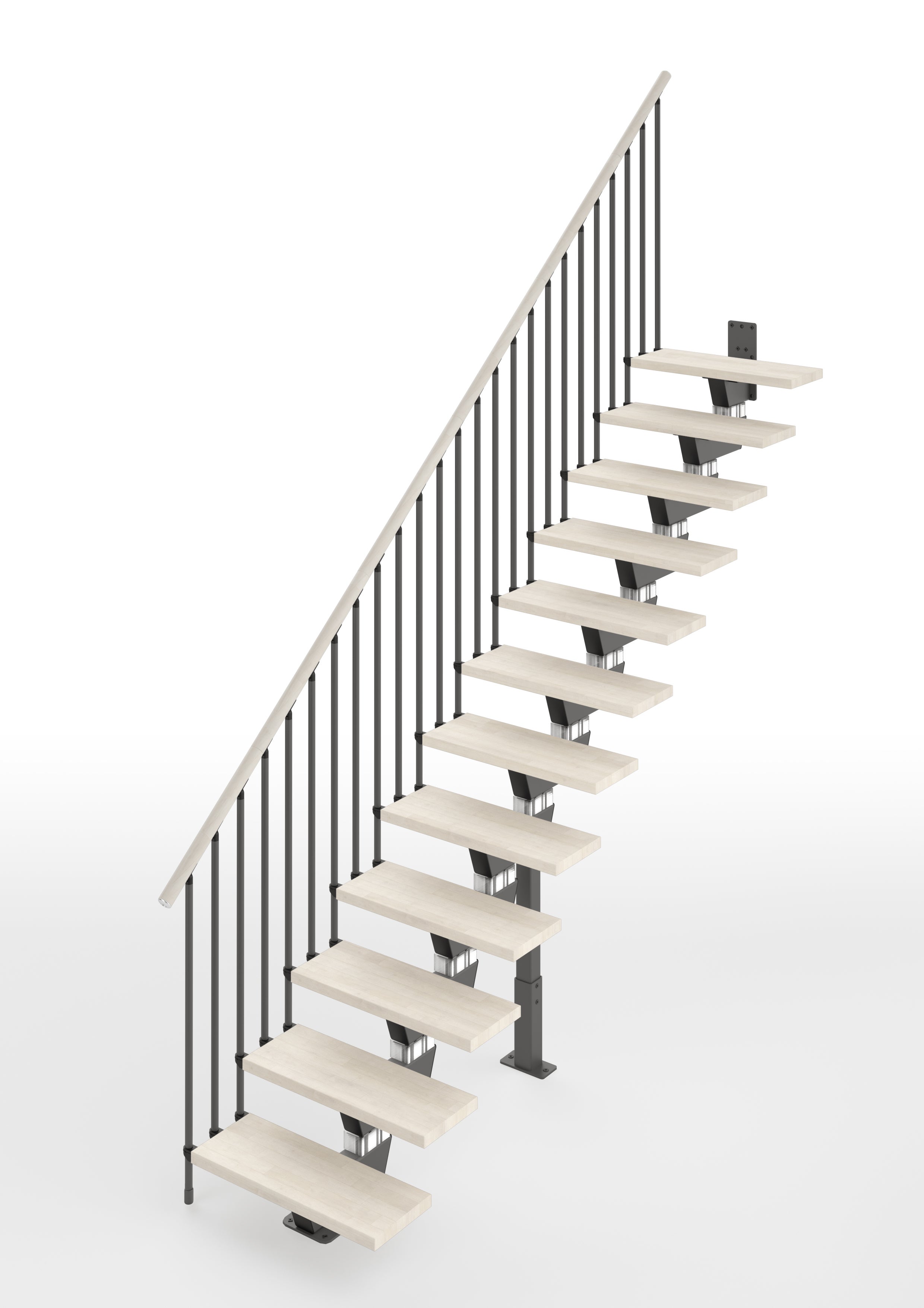 Escalier 4 Marches – Noir – H. Marche 18cm / H. Totale 96cm – Antidérapant – Pour Séniors, Entrée, Jardin – Certifié CE