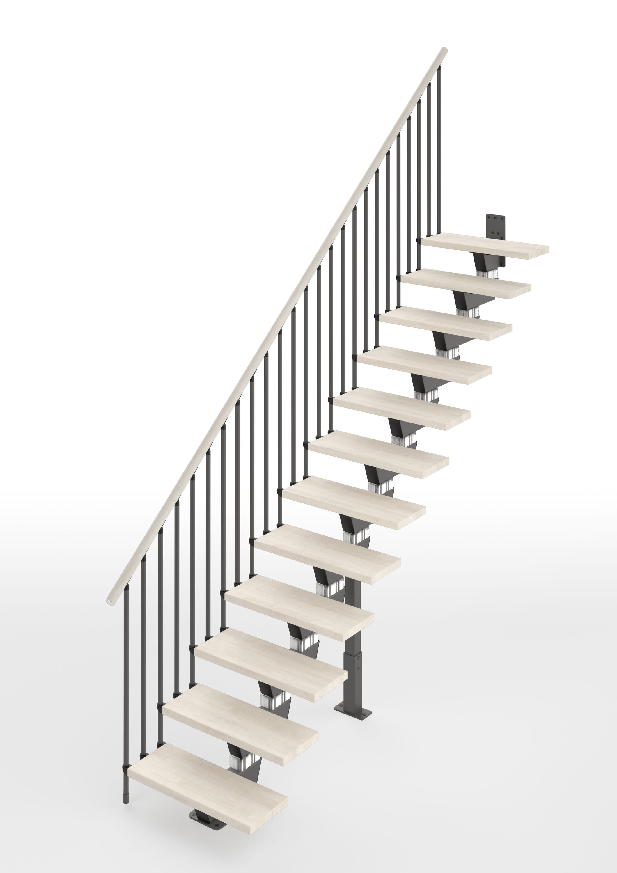 Escalier 4 Marches – Noir – H. Marche 18cm / H. Totale 96cm – Antidérapant – Pour Séniors, Entrée, Jardin – Certifié CE