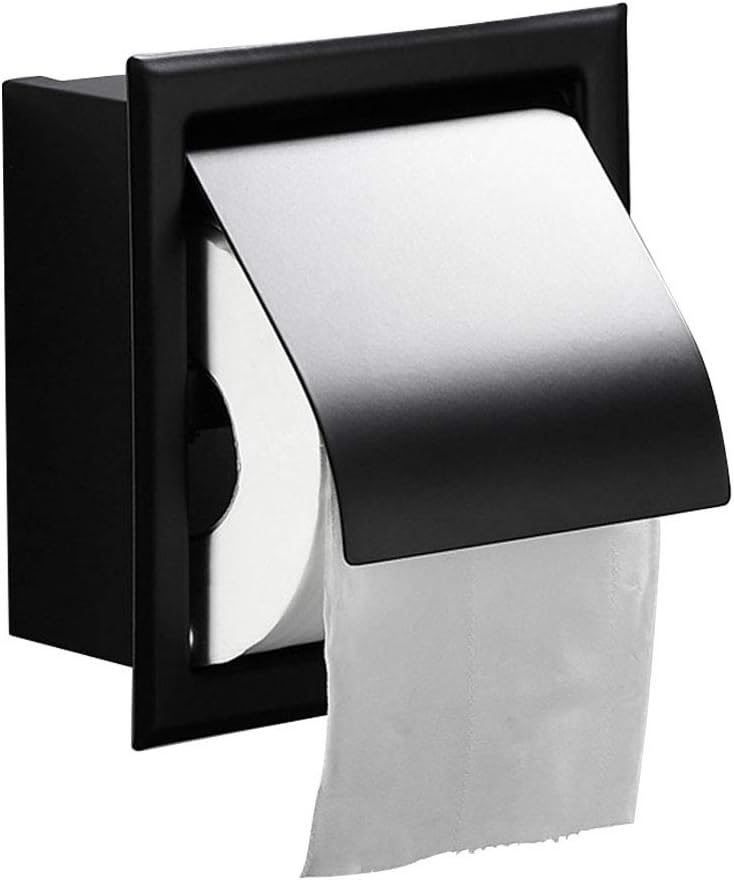 Matowy czarny uchwyt na papier toaletowy ze stali nierdzewnej - elegancki i wytrzymały uchwyt ścienny do łazienki