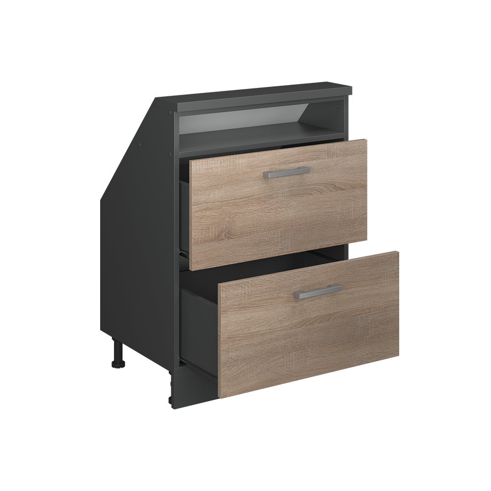 Vicco Szafa skosna Rion, Sonoma/antracyt, z 2 szufladami - 4