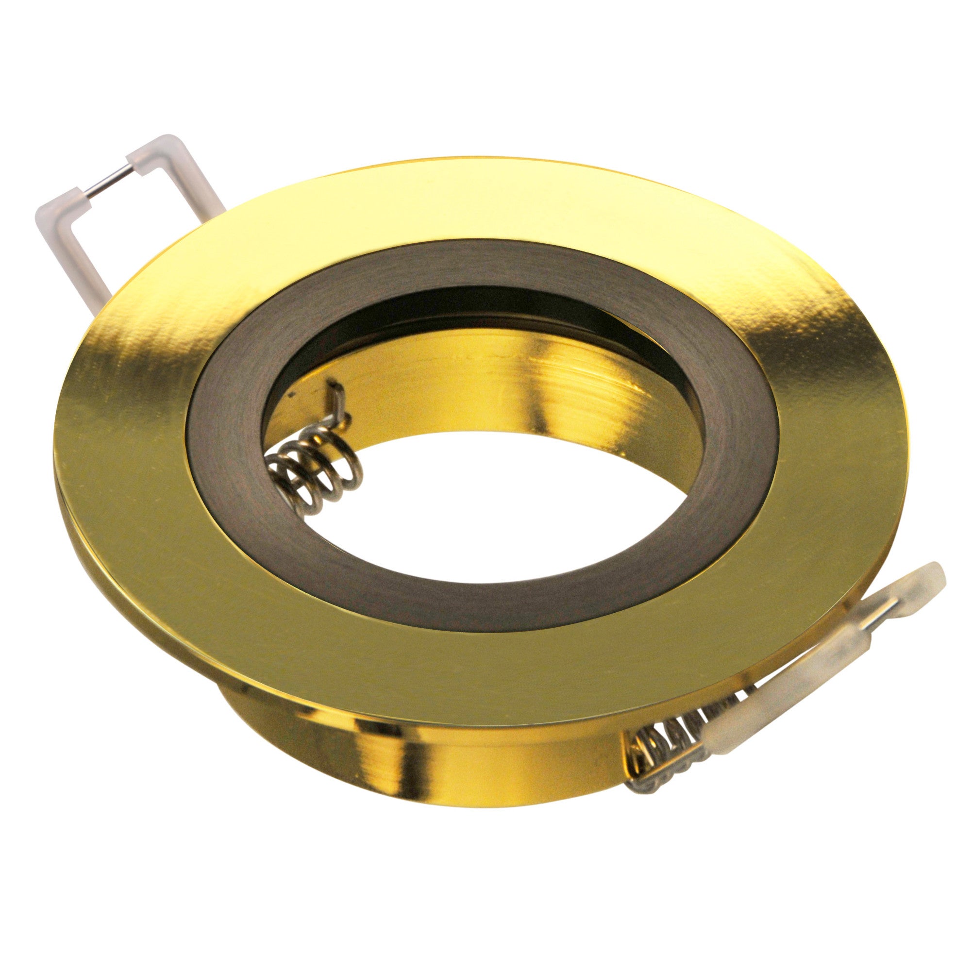 Oprawa sufitowa wpuszczana podtynkowa Febe złoty połysk + czarny satyna 1xGU10x8W okrągła IP20 wym: 2,5 x 8 x 8 cm aluminium Polux - 3
