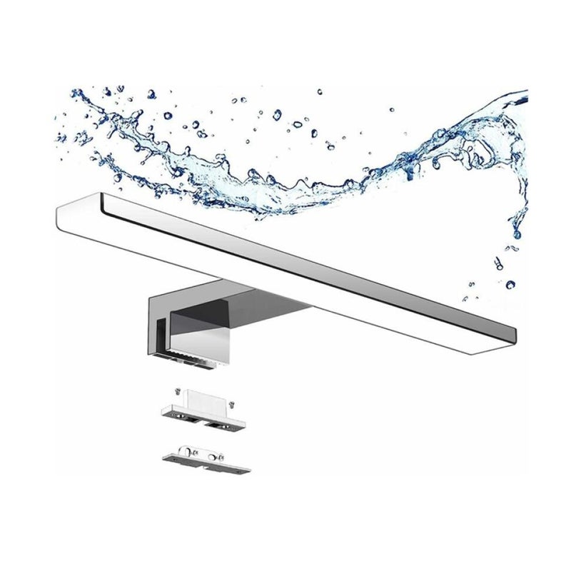 Oświetlenie lustra łazienkowego 6 W 820 lm 30 cm 230 V 4000 K, IP44, wodoodporna, klasa II, stal nierdzewna, oświetlenie lustra LED 3 w 1, bez migotan