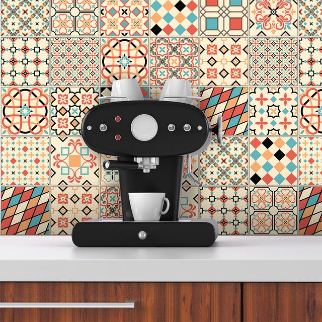 Autocolante Mural Carrelage adhésif Cuisine Salle de Bain - 30 STICKERS CARRELAGES AZULEJOS JULIANE - 30stickers10x10cm