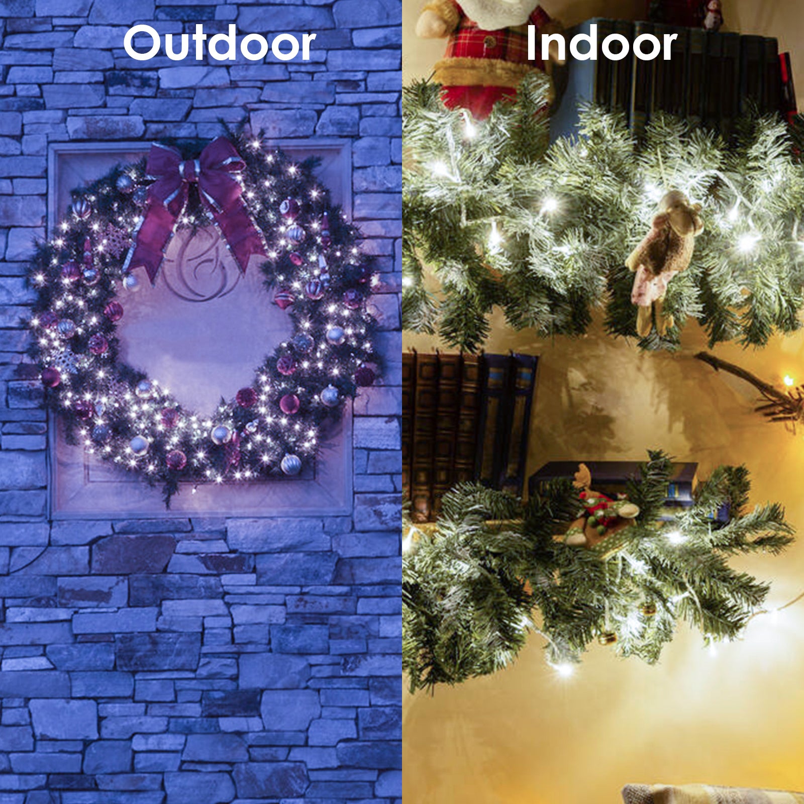 30M 300 LED Guirlande lumineuse de Noël IP44 8 modes décoration de fête Extérieur Intérieur Jardin pour Noël anniversaire mariage salon blanc Froid - 5